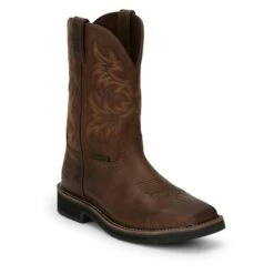 Men's Justin Original Work Boots 11" Driller Square Toe Steel Toe -Boots Sale Store 0 650 justin original work boots 11 driller square toe steel toe rugged tan