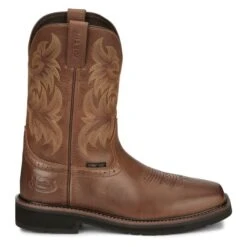 Men's Justin Original Work Boots 11" Handler Square Toe Composite Toe -Boots Sale Store 1 650 justin original work boots 11 handler square toe composite toe tan tail