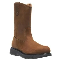 Men's Wolverine 10" Leather Wellington Steel Toe Boots -Boots Sale Store 2 650 wolverine 10 leather wellington steel toe brown