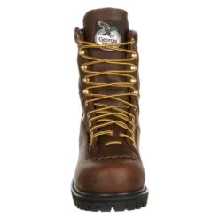 Men's Georgia 8" Low-Heel Logger Steel Toe Waterproof Boots -Boots Sale Store 3 650 georgia 8 low heel logger steel toe waterproof tumbled chocolate