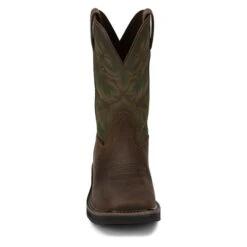 Men's Justin Original Work Boots 11" Driller Square Toe Steel Toe -Boots Sale Store 3 650 justin original work boots 11 driller square toe steel toe waxy brown hunter green