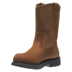 Men's Wolverine 10" Leather Wellington Steel Toe Boots -Boots Sale Store 4 650 wolverine 10 leather wellington steel toe brown