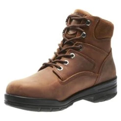 Men's Wolverine 6" Leather Durashocks Work Steel Toe Boots -Boots Sale Store 4 650 wolverine 6 leather durashocks work steel toe dark brown