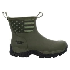 Men's Georgia 8" Patriotic Rubber Waterproof Boots -Boots Sale Store 5 650 georgia 8 patriotic rubber waterproof boots olive