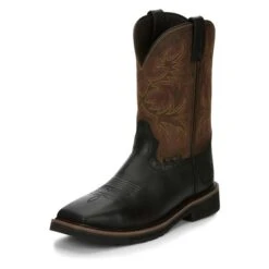 Men's Justin Original Work Boots 11" Driller Square Toe Composite Toe -Boots Sale Store 5 650 justin original work boots 11 driller square toe composite toe black oiled vintage tan