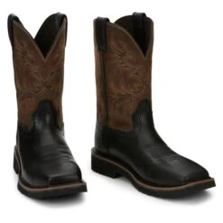 Men's Justin Original Work Boots 11" Driller Square Toe Composite Toe -Boots Sale Store 6 650 justin original work boots 11 driller square toe composite toe black oiled vintage tan