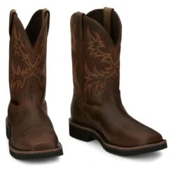 Men's Justin Original Work Boots 11" Driller Square Toe Steel Toe Waterproof -Boots Sale Store 6 650 justin original work boots 11 driller square toe steel toe waterproof rugged tan