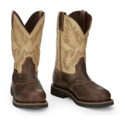 Men's Justin Original Work Boots 11" Superintendent Steel Toe -Boots Sale Store 6 650 justin original work boots 11 superintendent steel toe waxy brown sawdust